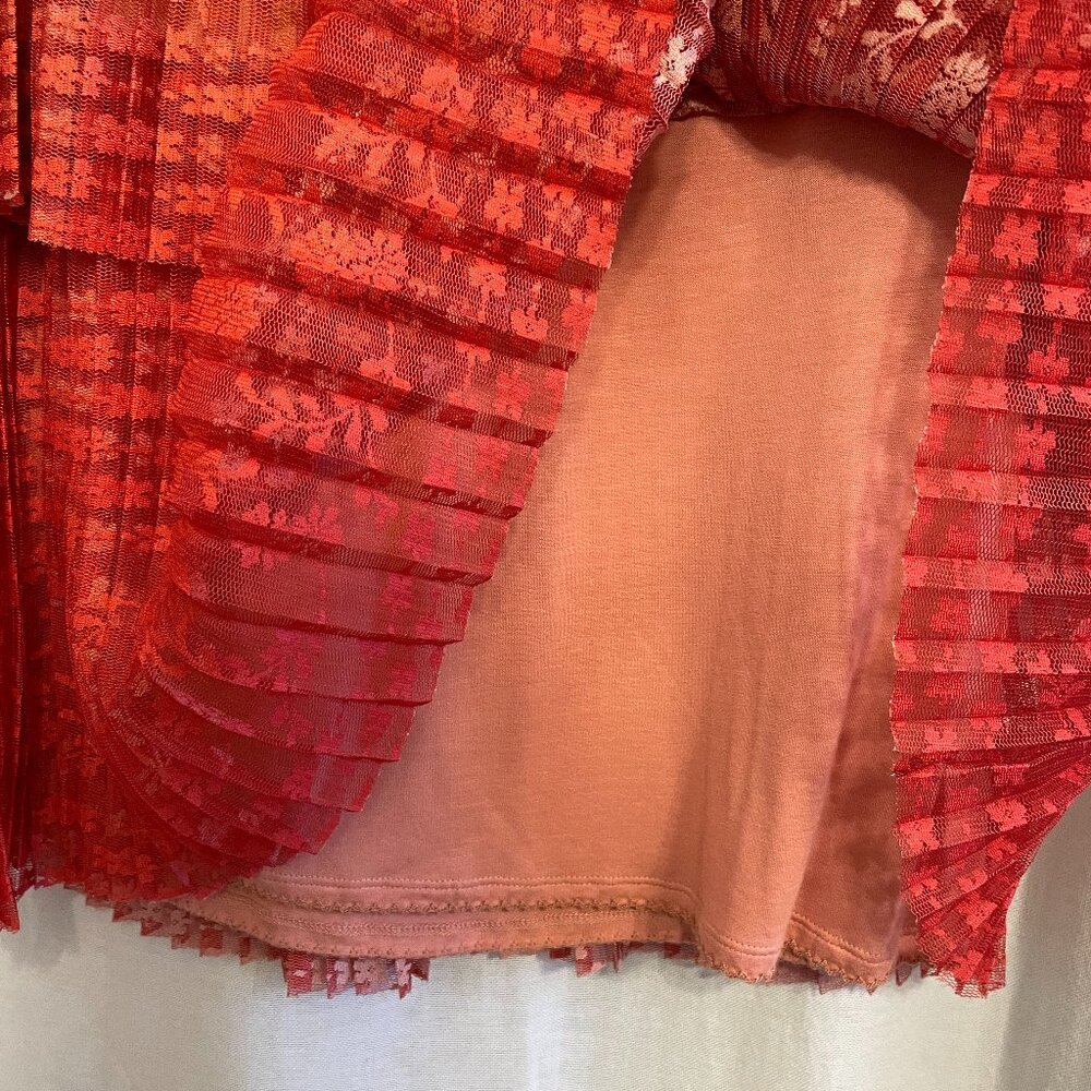 Maeve Pink to Red Ombre Pleated Maxi Skirt - Picture 6 of 6